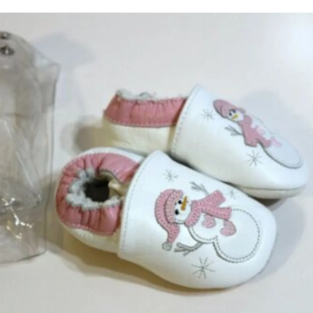 Leather Shoes White Pink Size 0-6 Mo
